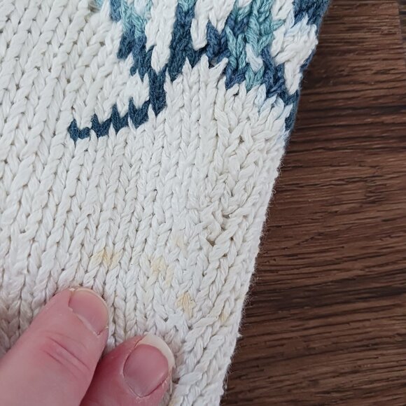 Vintage LL Bean Blue Floral Cardigan Sweater Size Small W556 - Picture 2 of 4